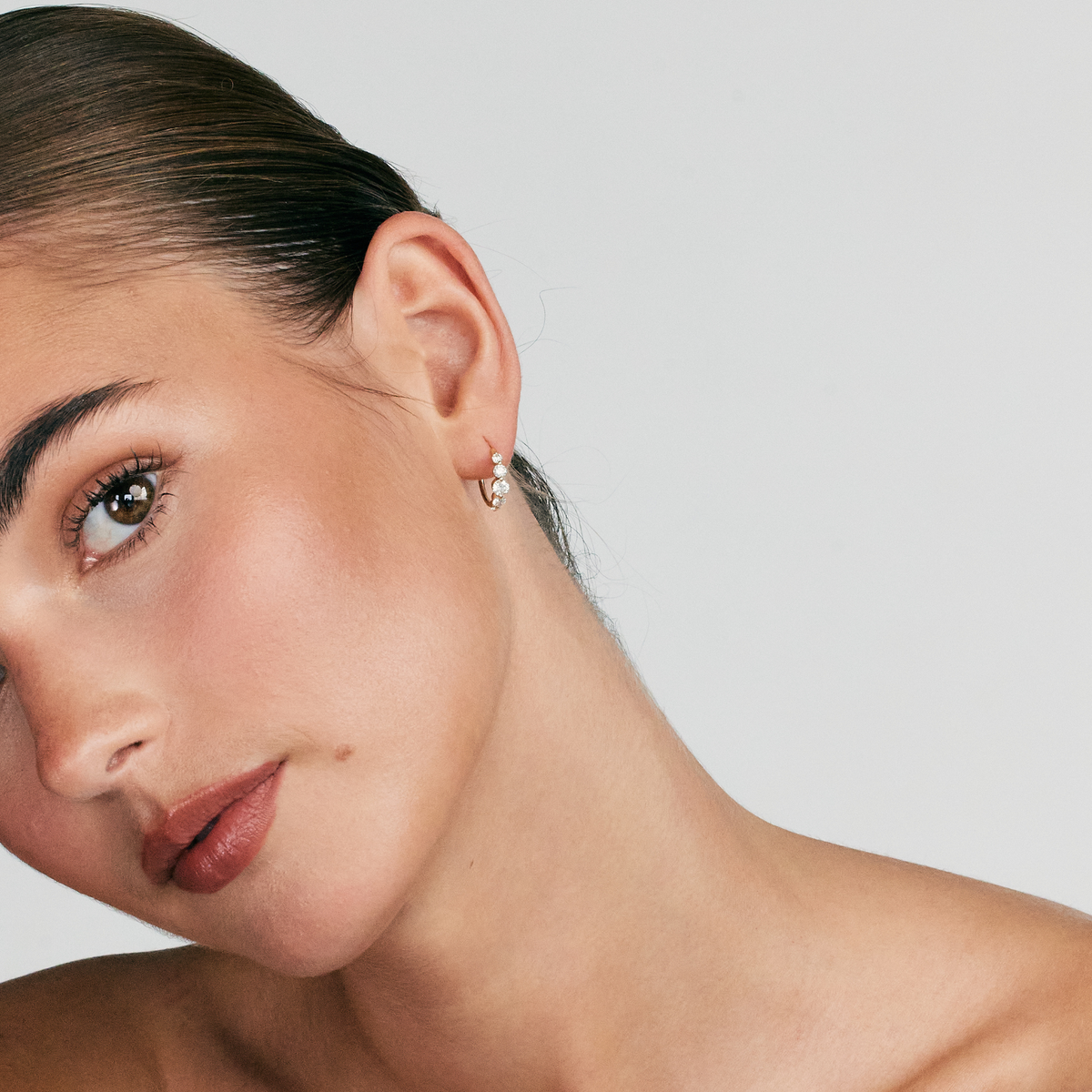 5-stens Floating Diamant Hoops