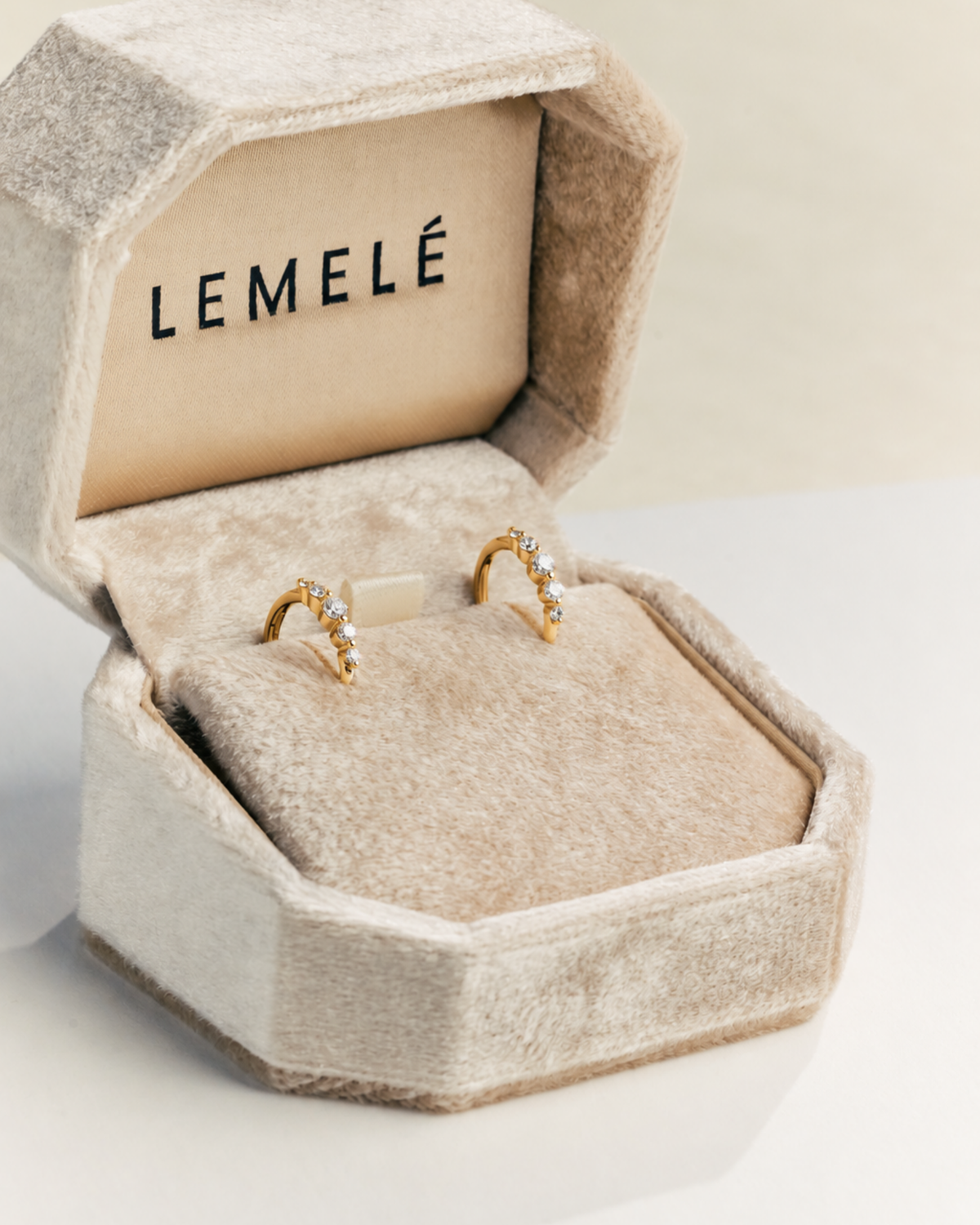 5-stens Floating Diamant Hoops