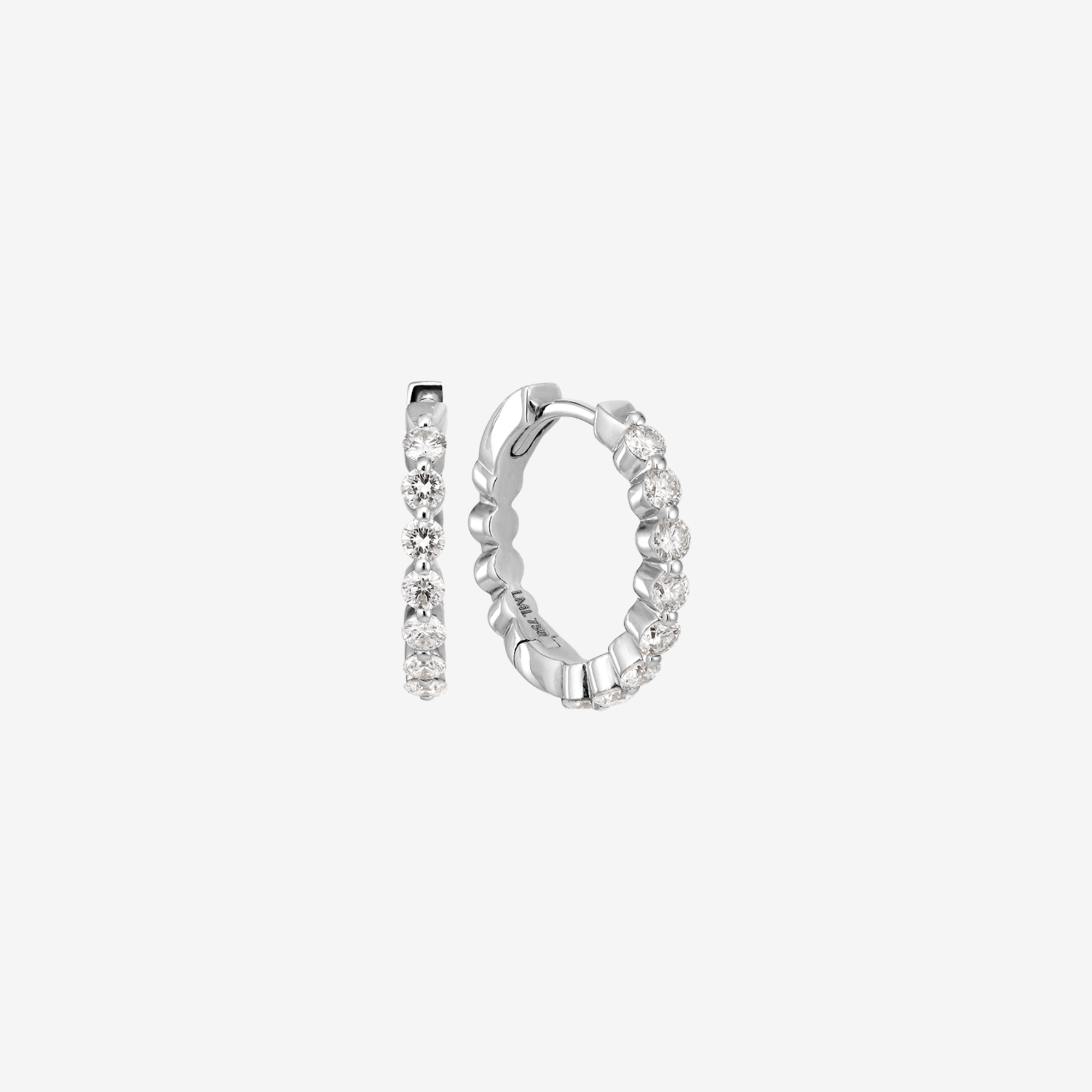 Floating Diamant Hoops | 18K Hvidguld