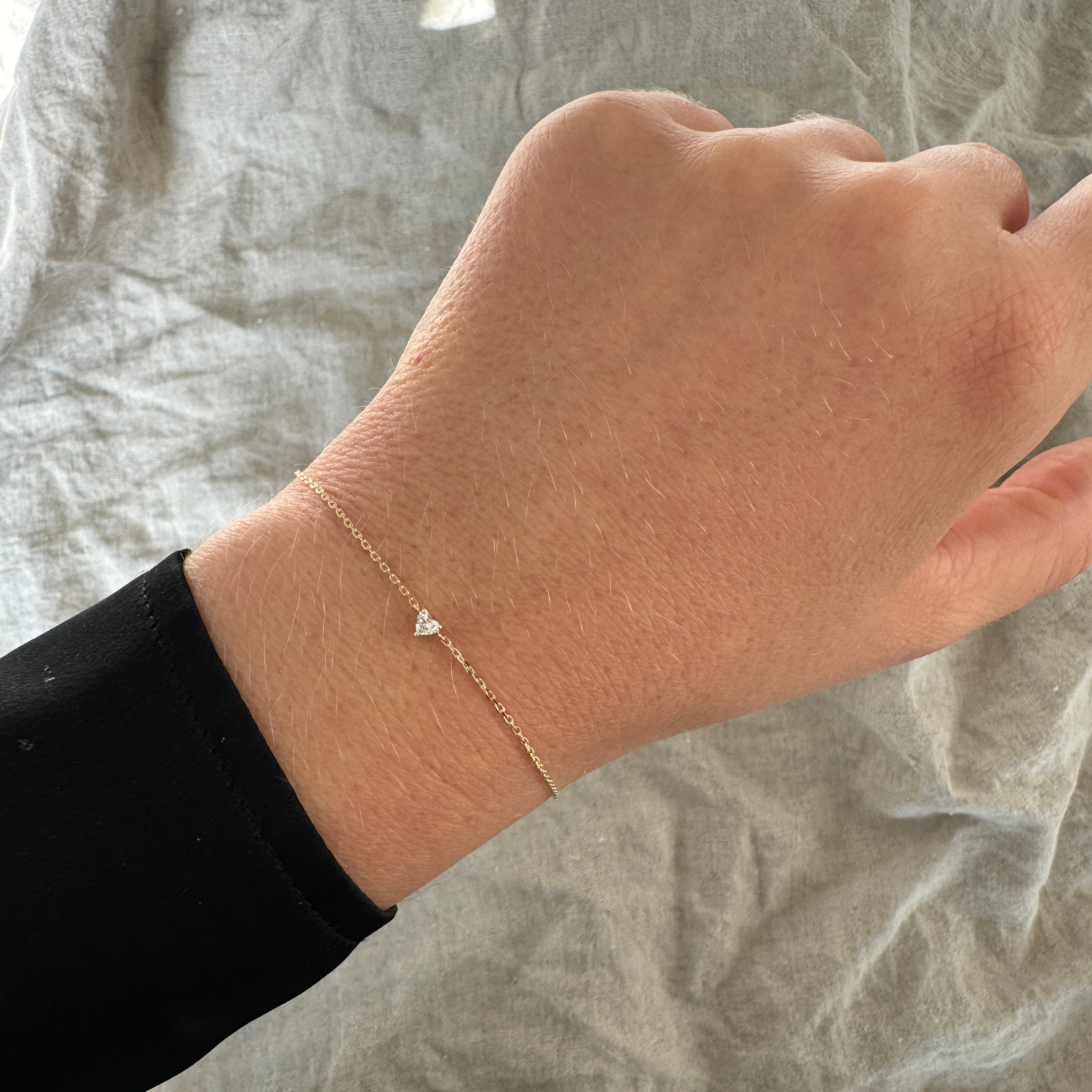 Solitaire Diamant Armbånd | Hjerte