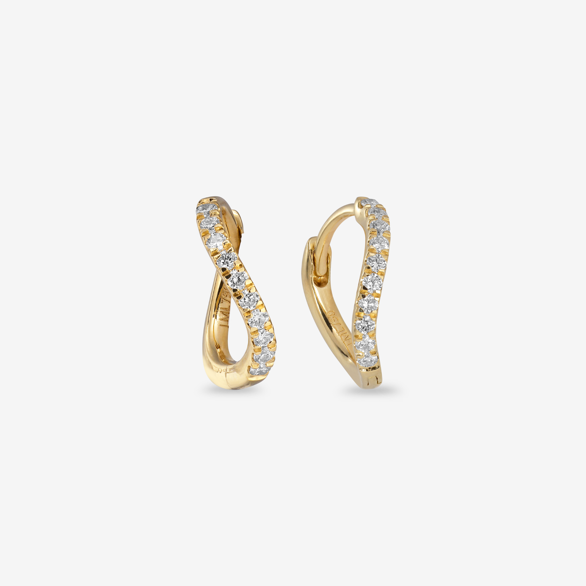 Wave Diamant Hoops | 18K Guld