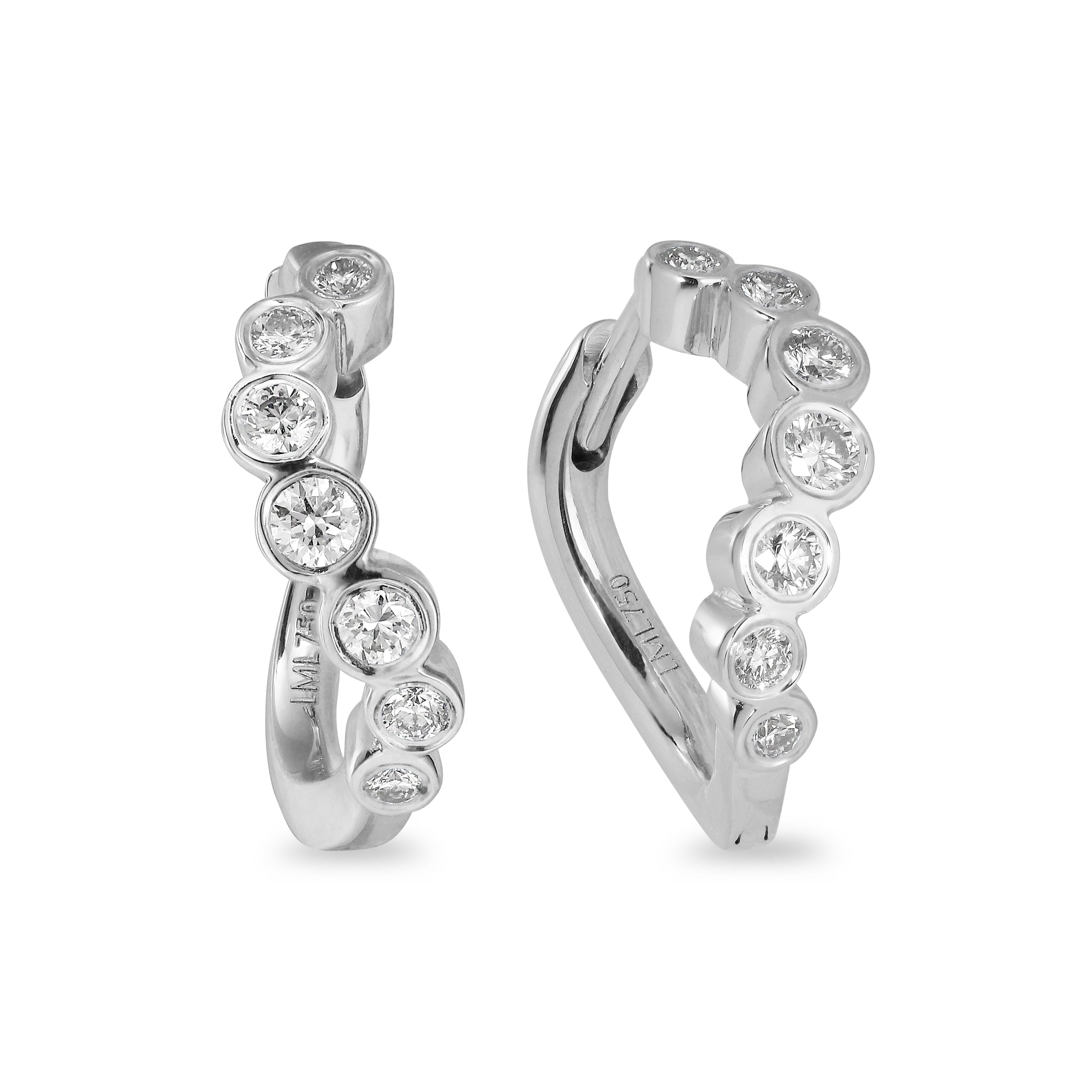 Wave Bezel Diamant Hoops