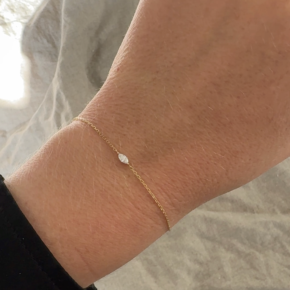 Solitaire Diamant Armbånd | Marquise