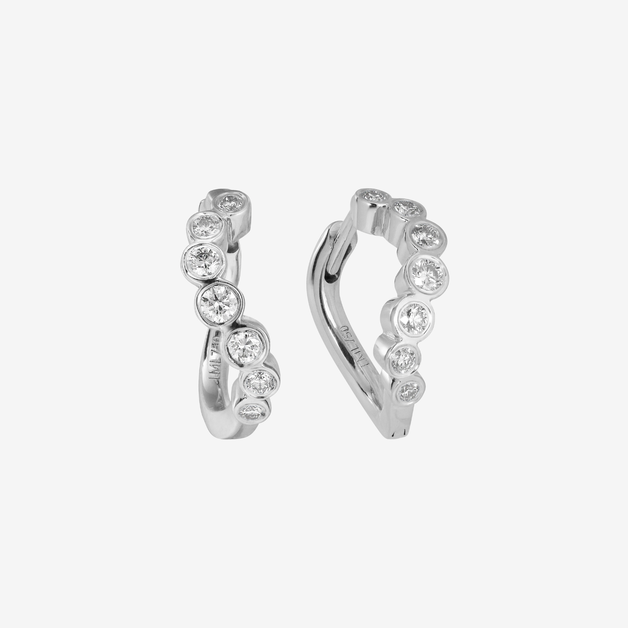 Wave Bezel Diamant Hoops