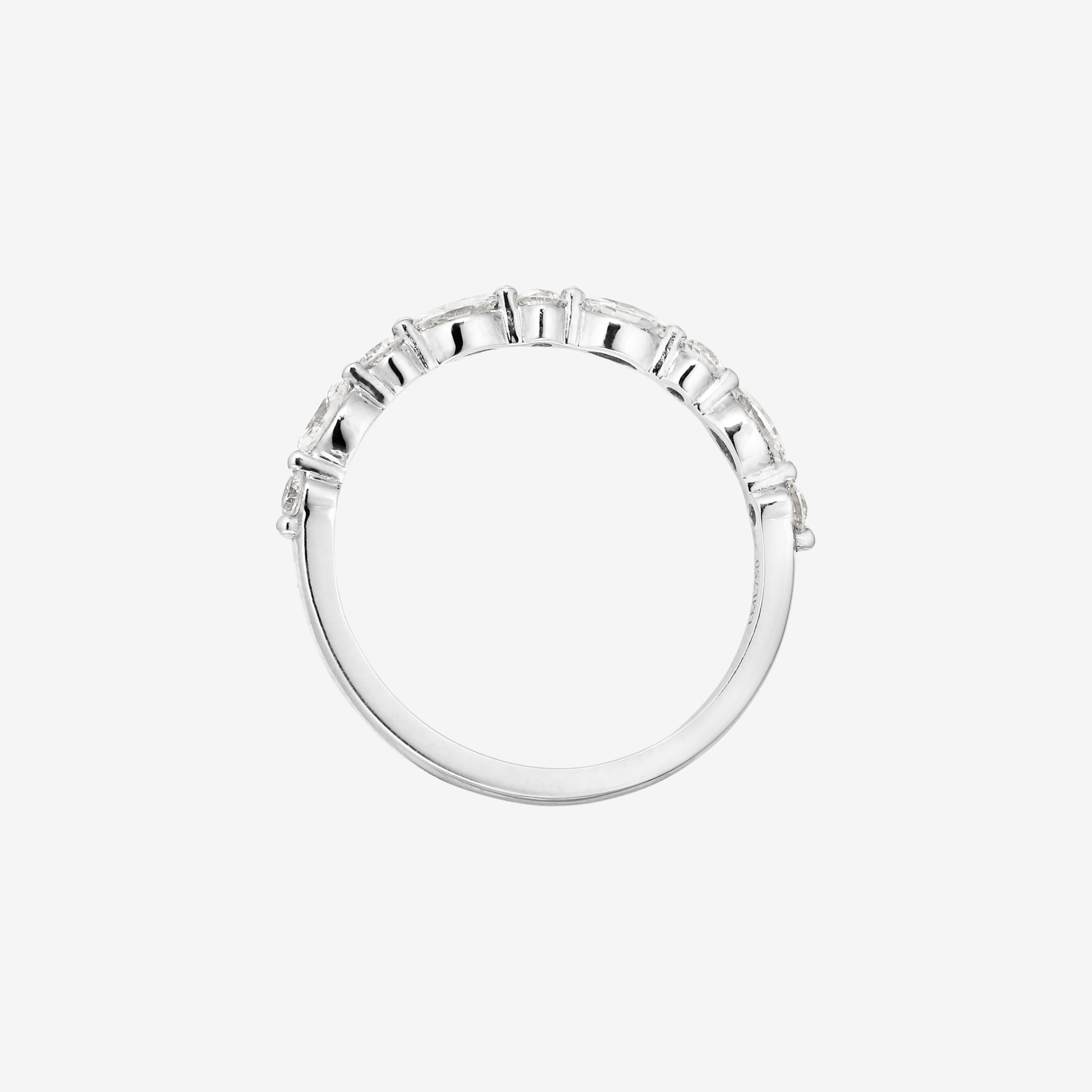 Halv Floating Marquise Alliancering | 18K Hvidguld