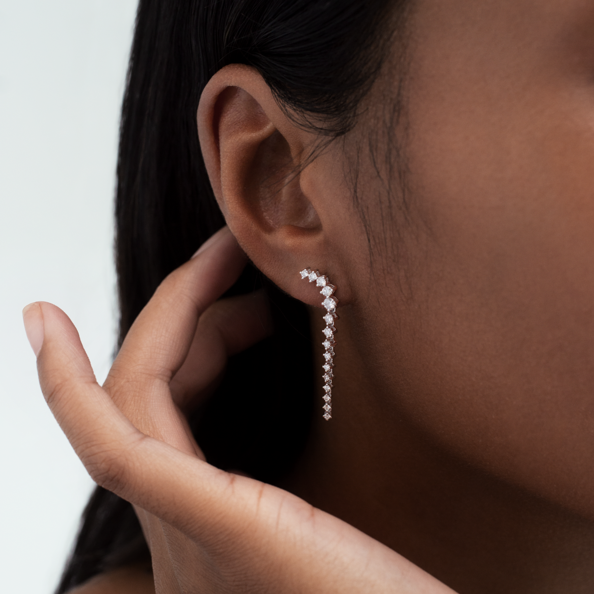 Prong Diamant Ørehængere