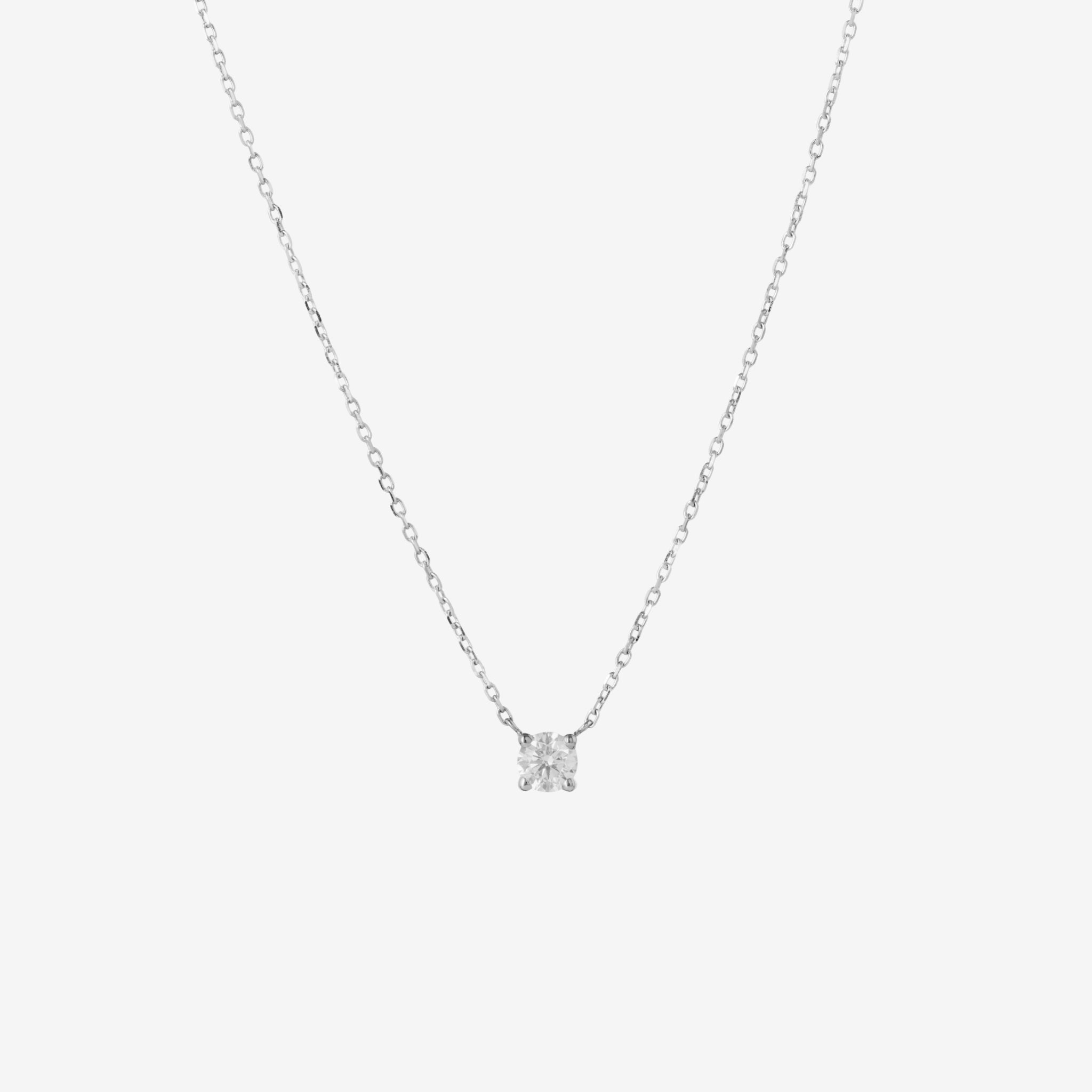 Solitaire Prong Diamant Halskæde | Rund