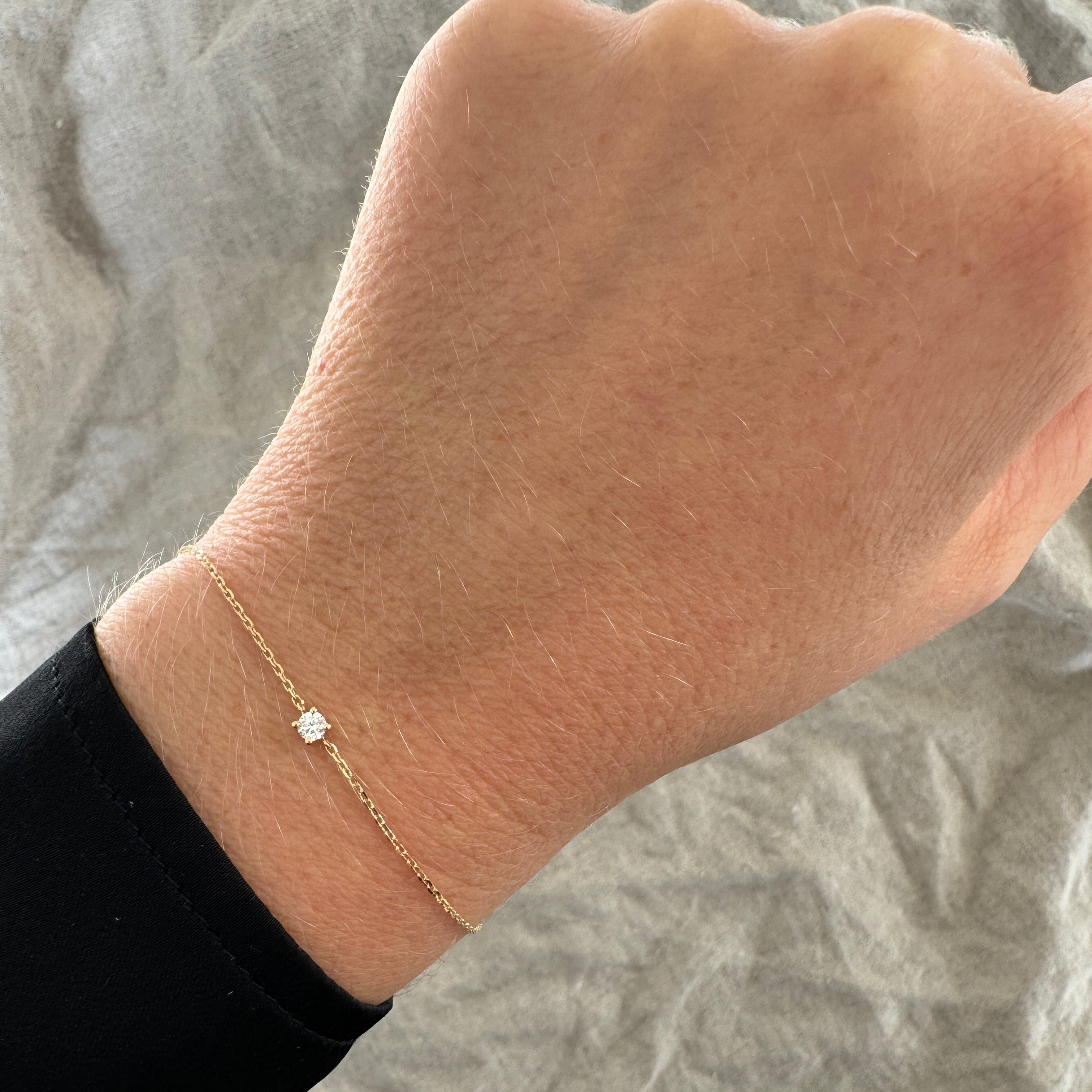 Solitaire Diamant Armbånd | Rund