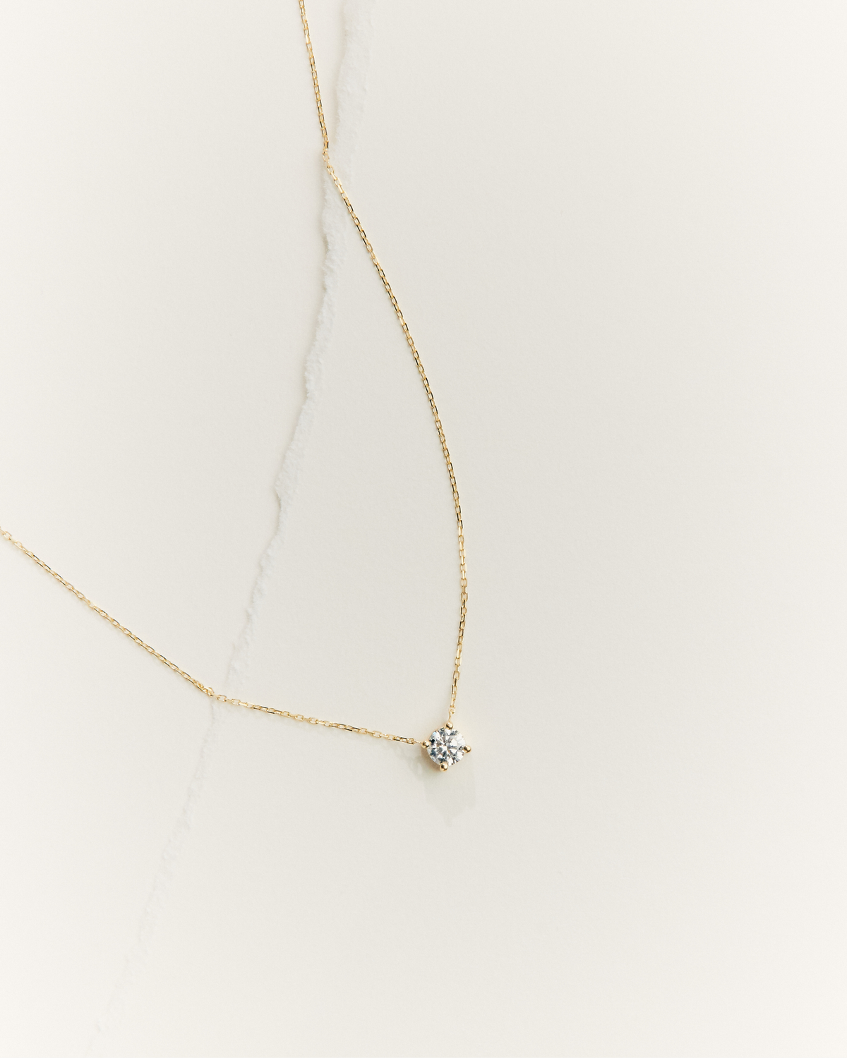 Solitaire Prong Diamant Halskæde | Rund