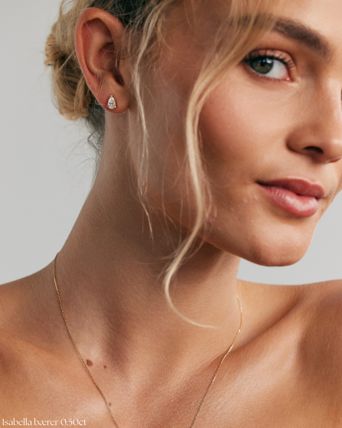 Solitaire Prong Diamant Ørestikker | Dråbe