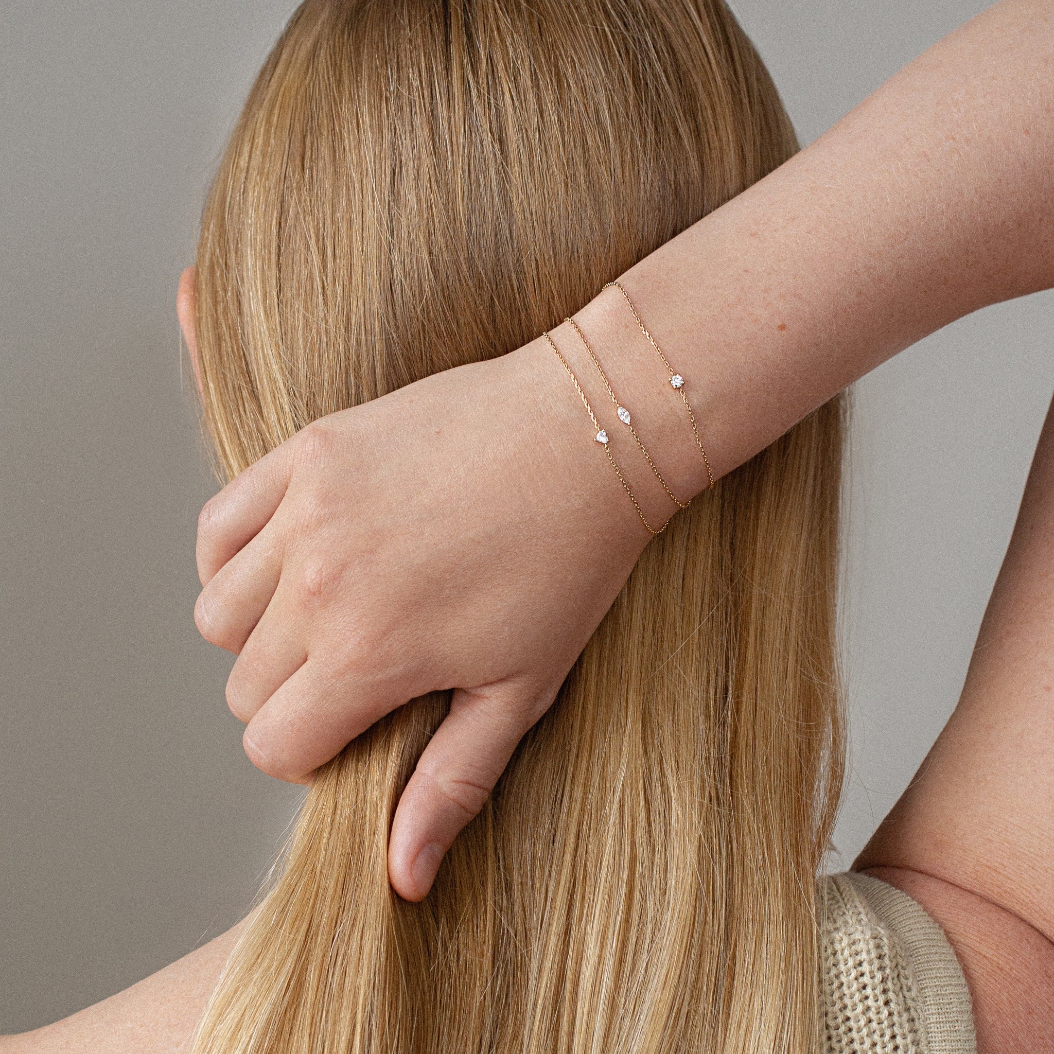 Solitaire Diamant Armbånd | Hjerte