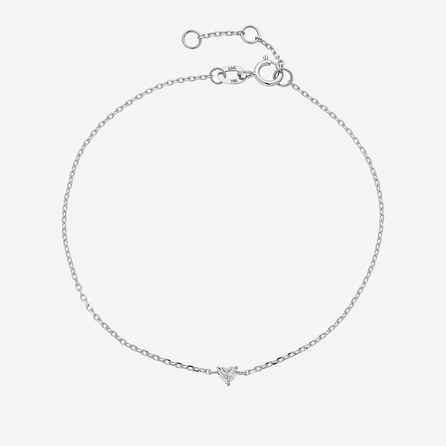 Solitaire Diamant Armbånd | Hjerte