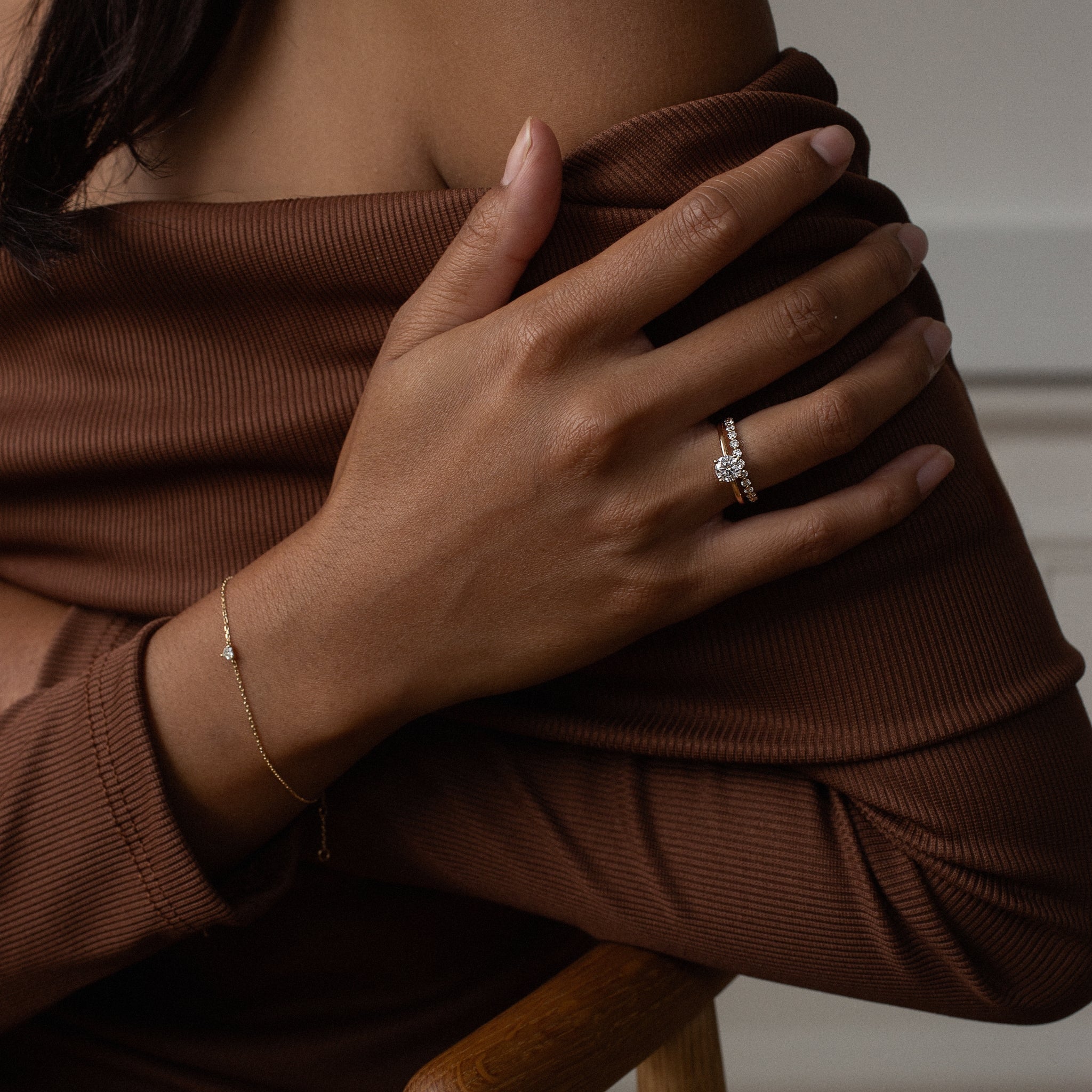 Solitaire Diamant Armbånd | Hjerte