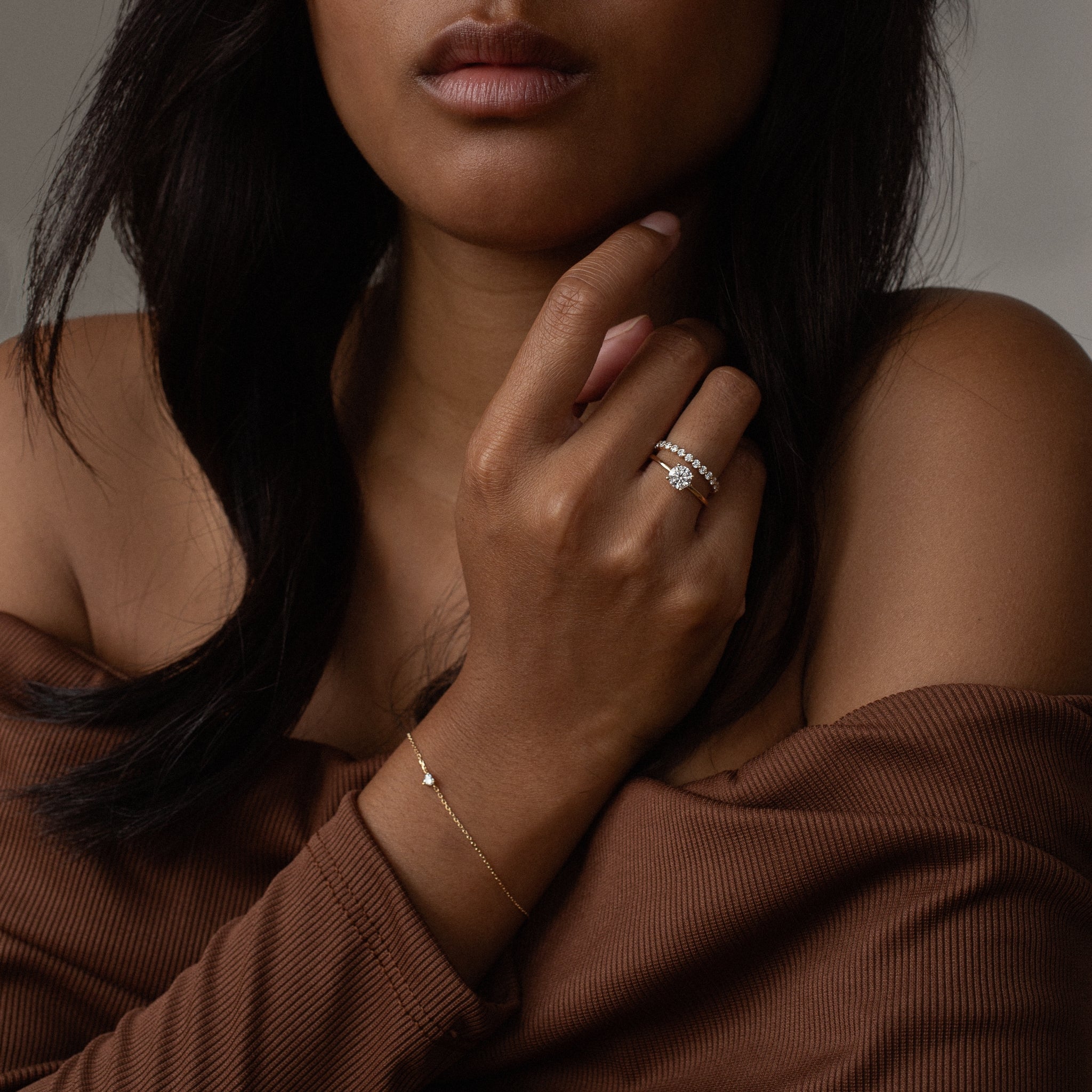 Solitaire Diamant Armbånd | Hjerte