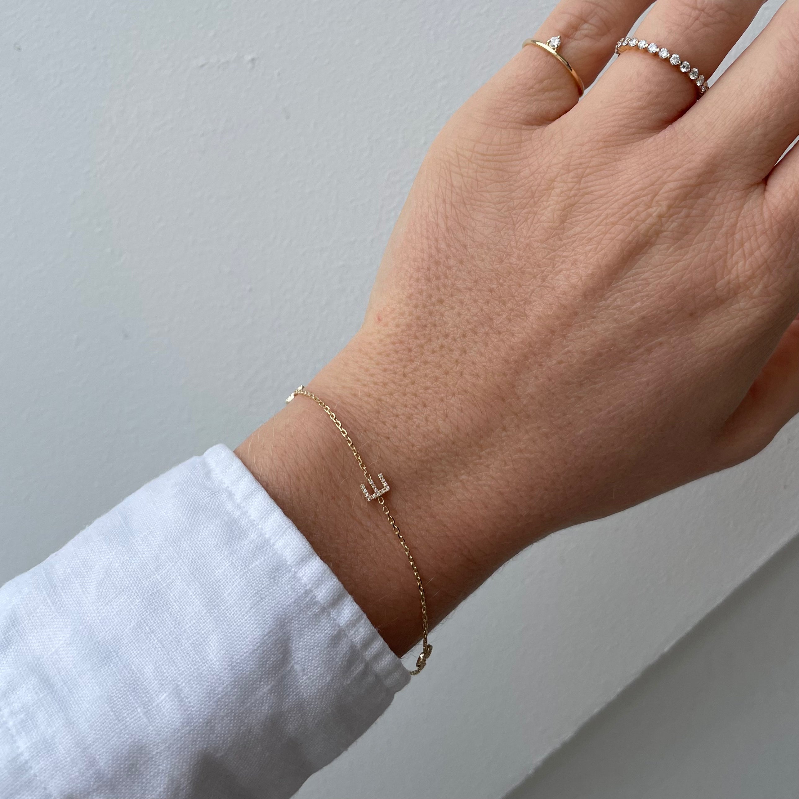 Diamant Armbånd med bogstaver