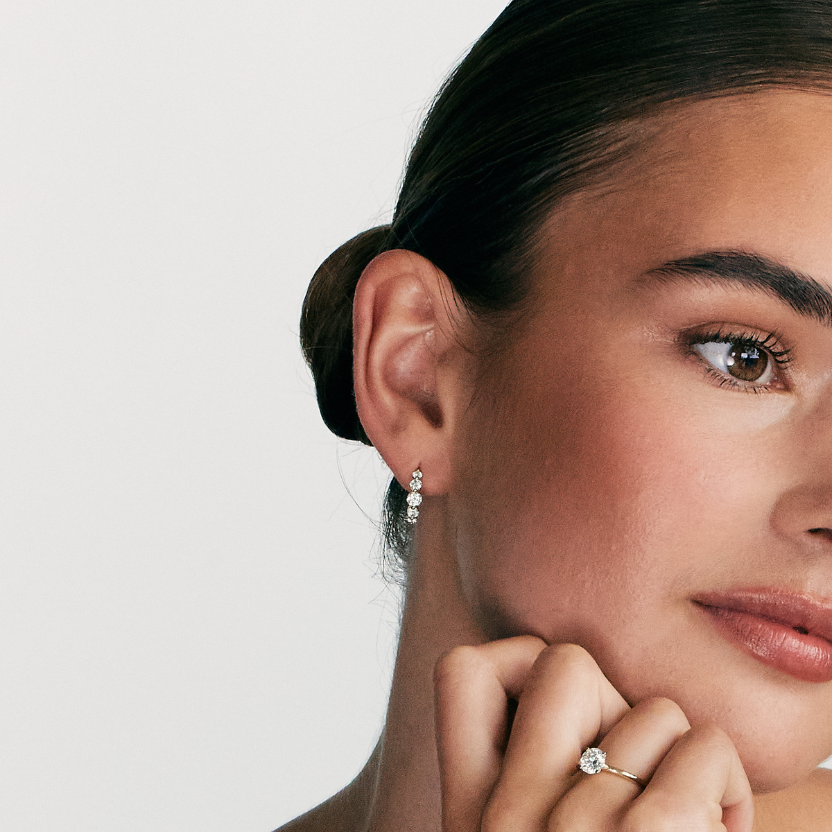5-stens Floating Diamant Hoops