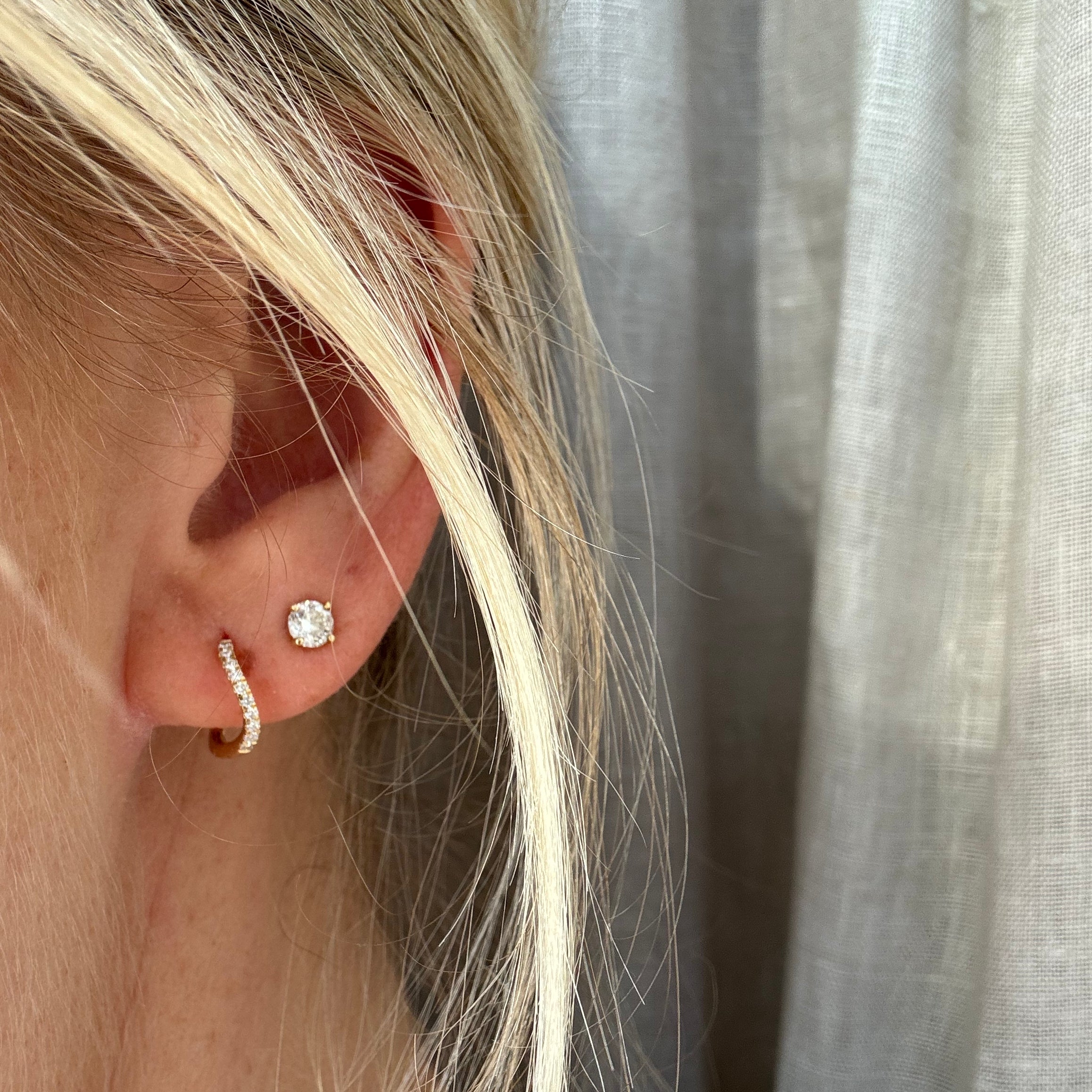 Wave Diamant Hoops | 18K Guld