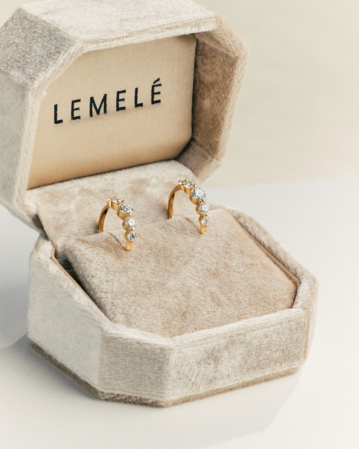 5-stens Floating Diamant Hoops