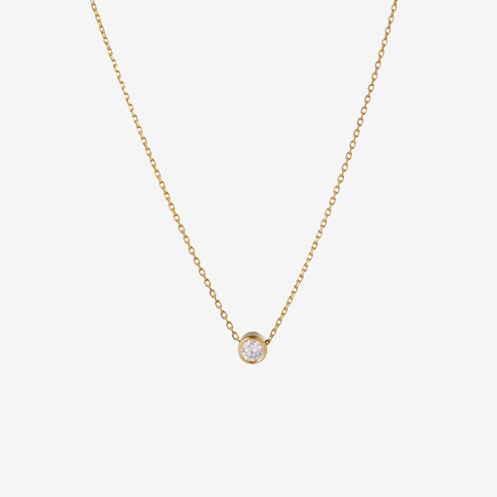 Solitaire Bezel Diamant Armbånd | Rund