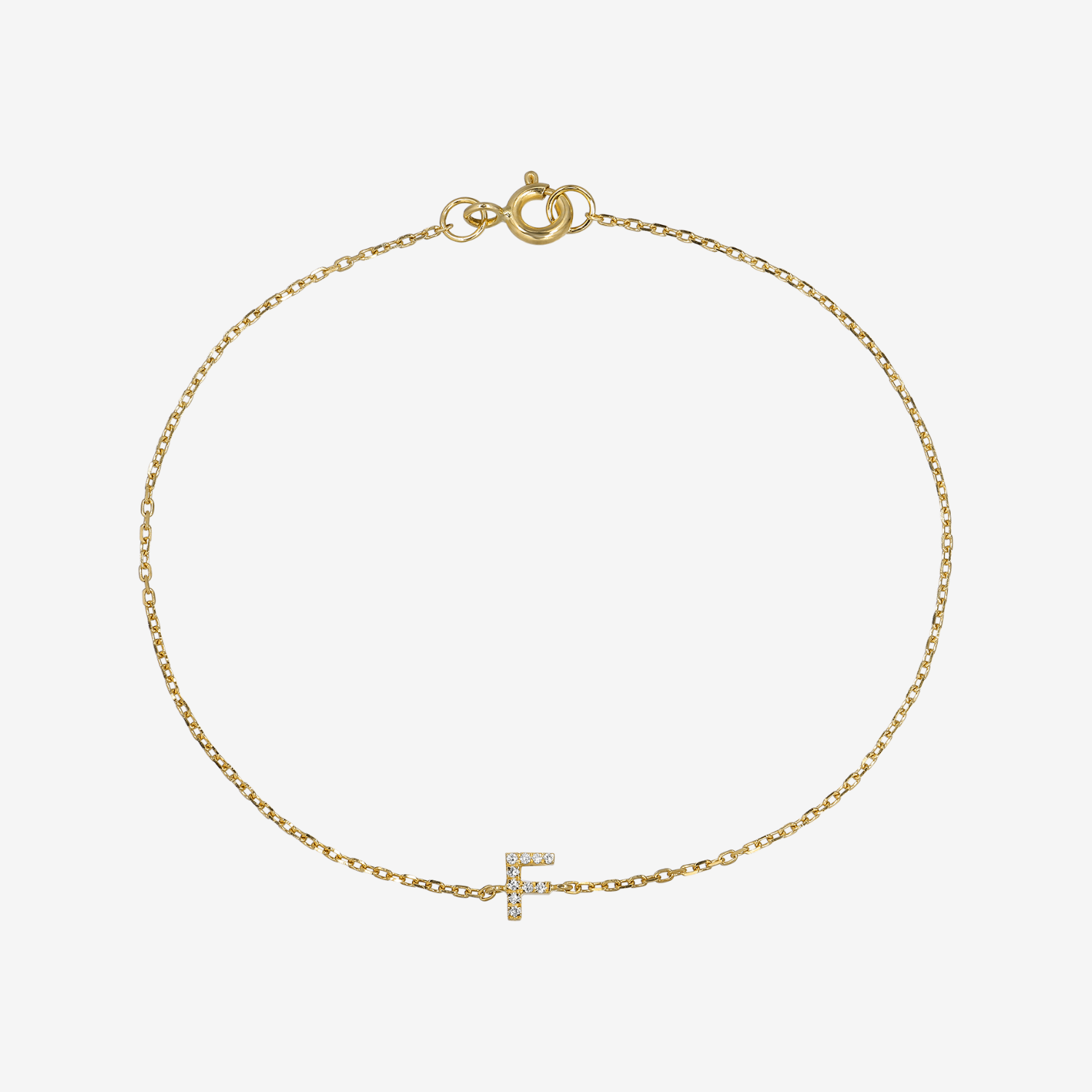 Diamant Armbånd med bogstaver | 18K Guld