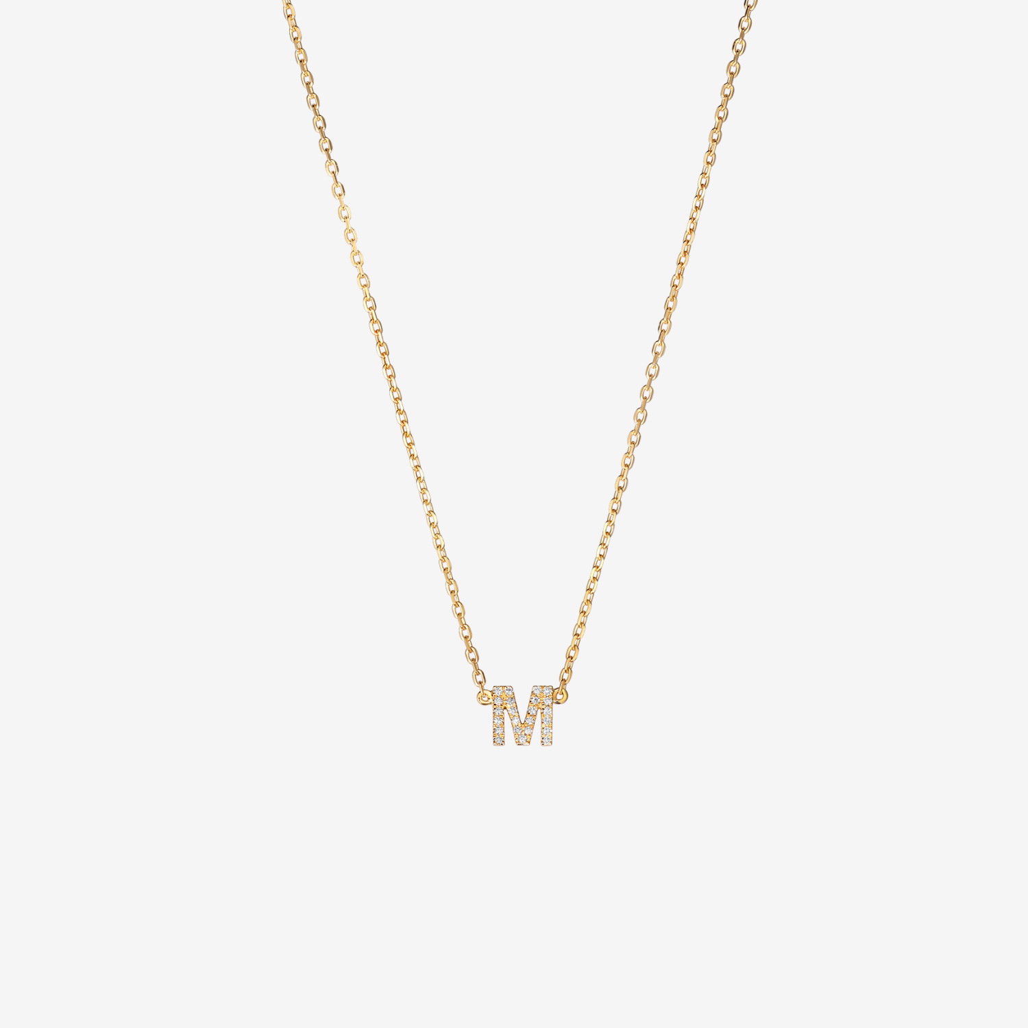 Diamant Bogstav | A-Z | Sat i halskæden | 18K Guld