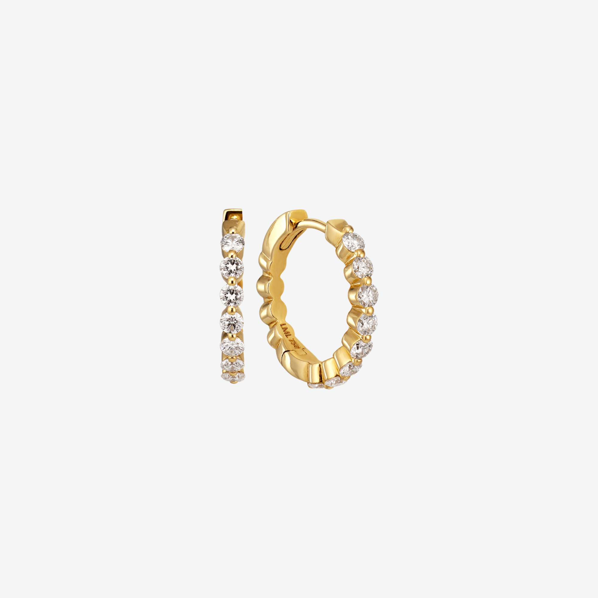 Floating Diamant Hoops | 18K Guld
