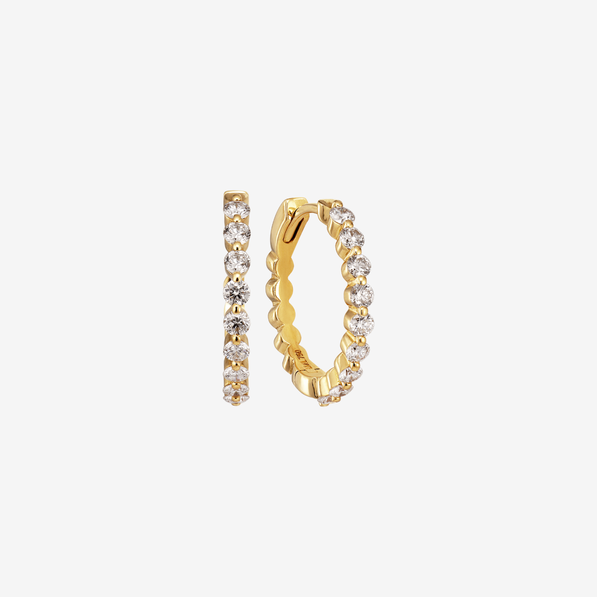 Floating Diamant Hoops | 18K Guld