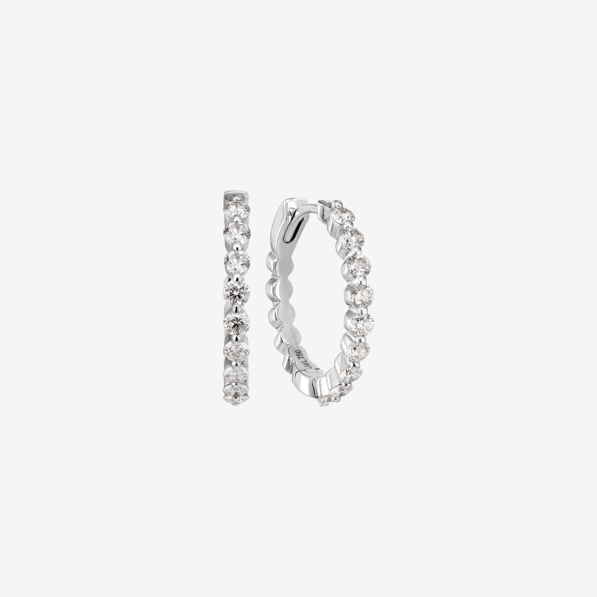 Floating Diamant Hoops | 18K Hvidguld