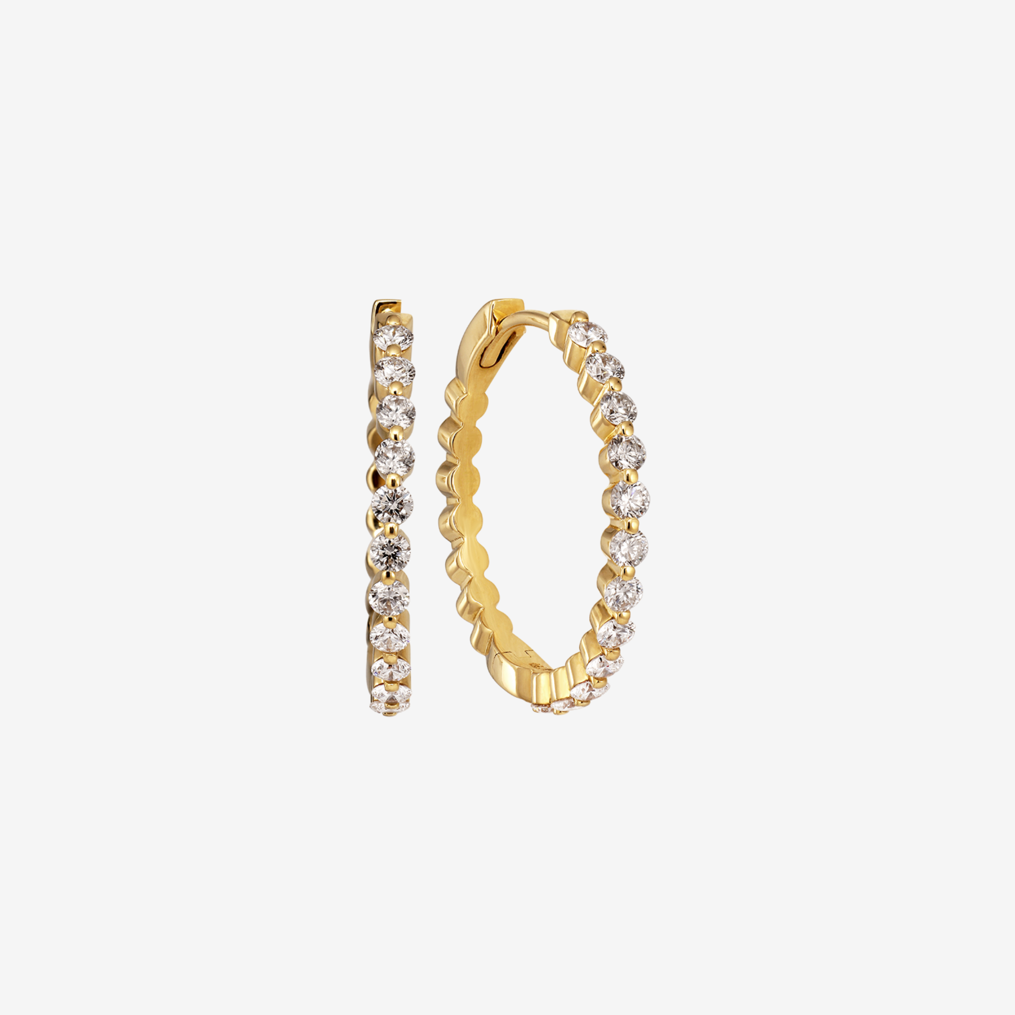 Floating Diamant Hoops | 18K Guld