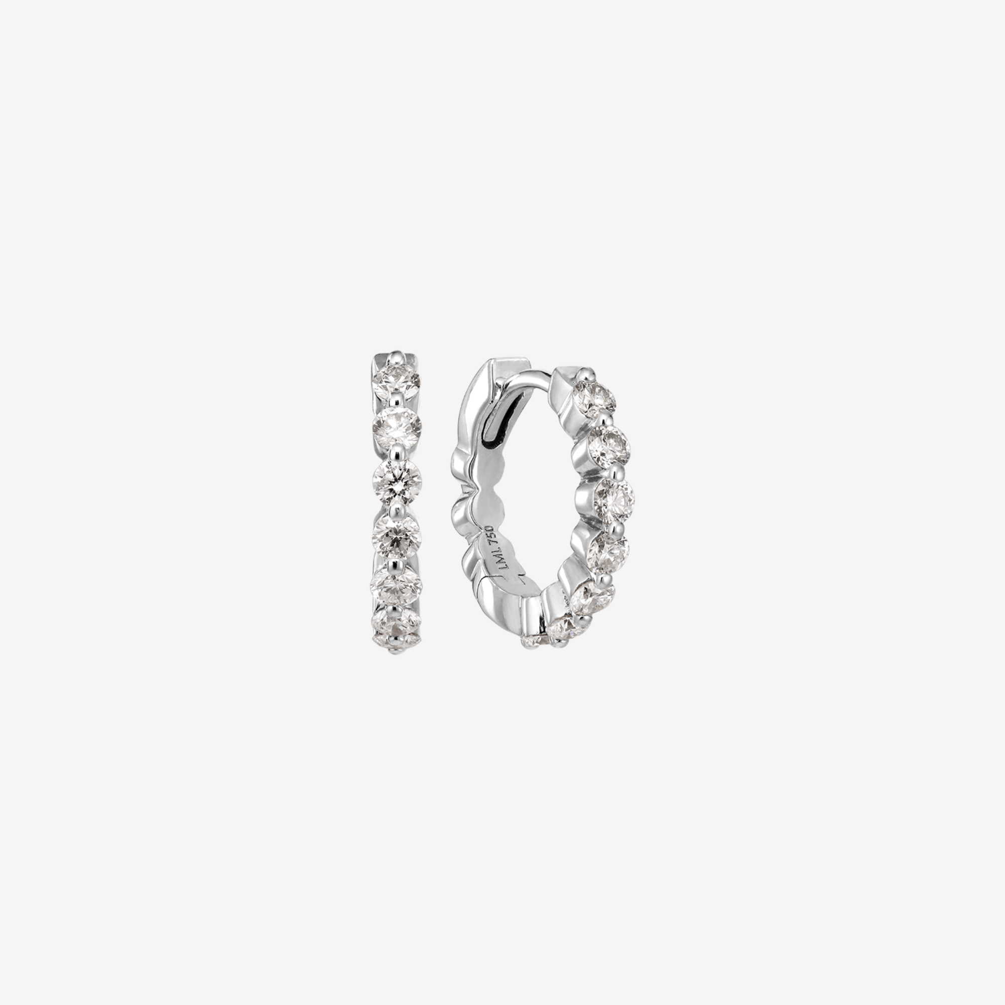 Floating Diamant Hoops | 18K Hvidguld