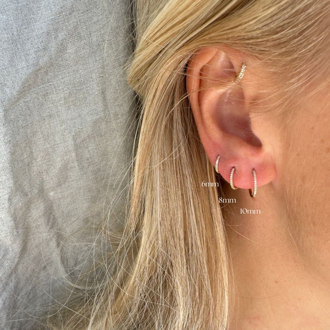 Petite Diamant Hoops | 18K Guld
