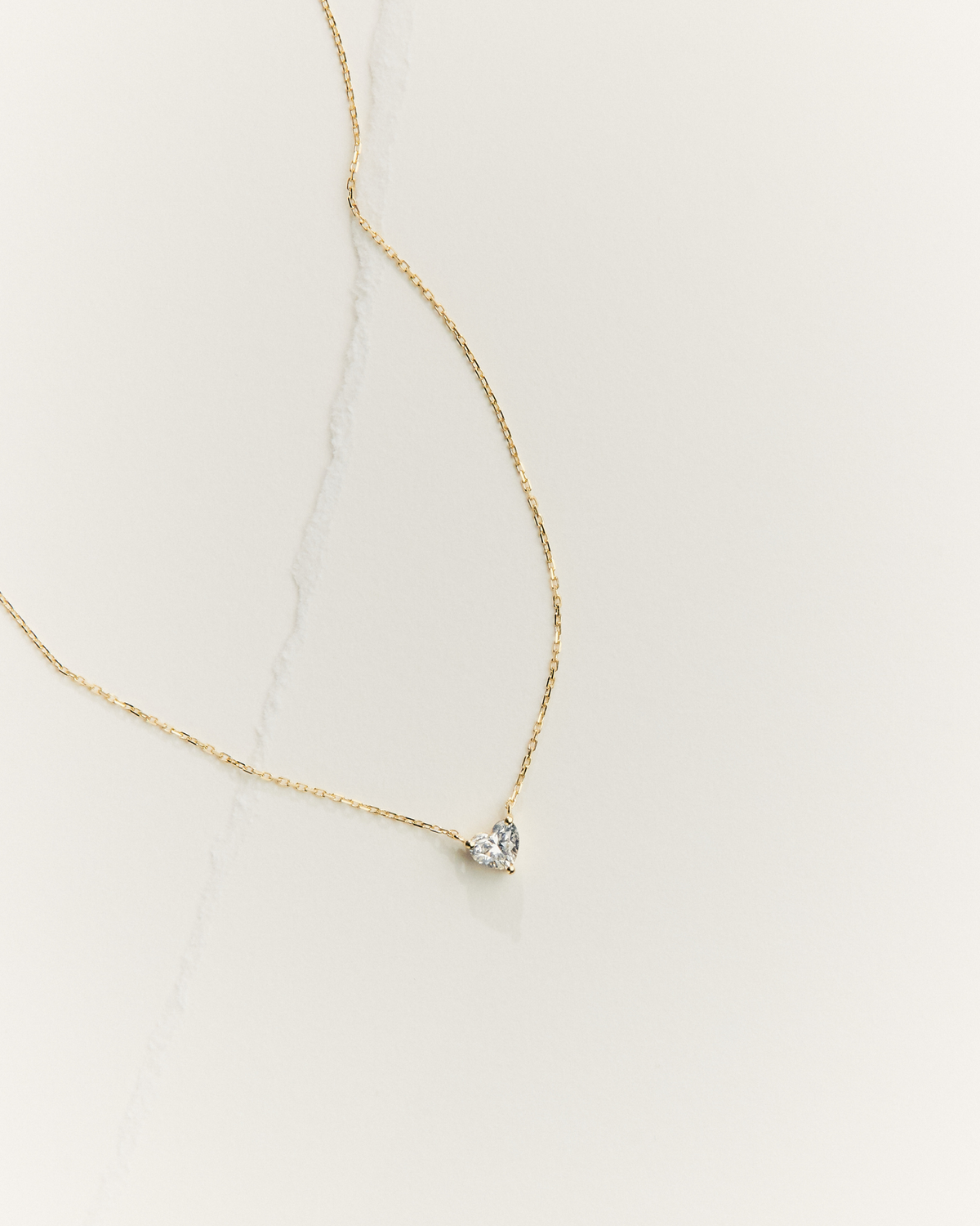 Solitaire Prong Diamant Halskæde | Hjerte