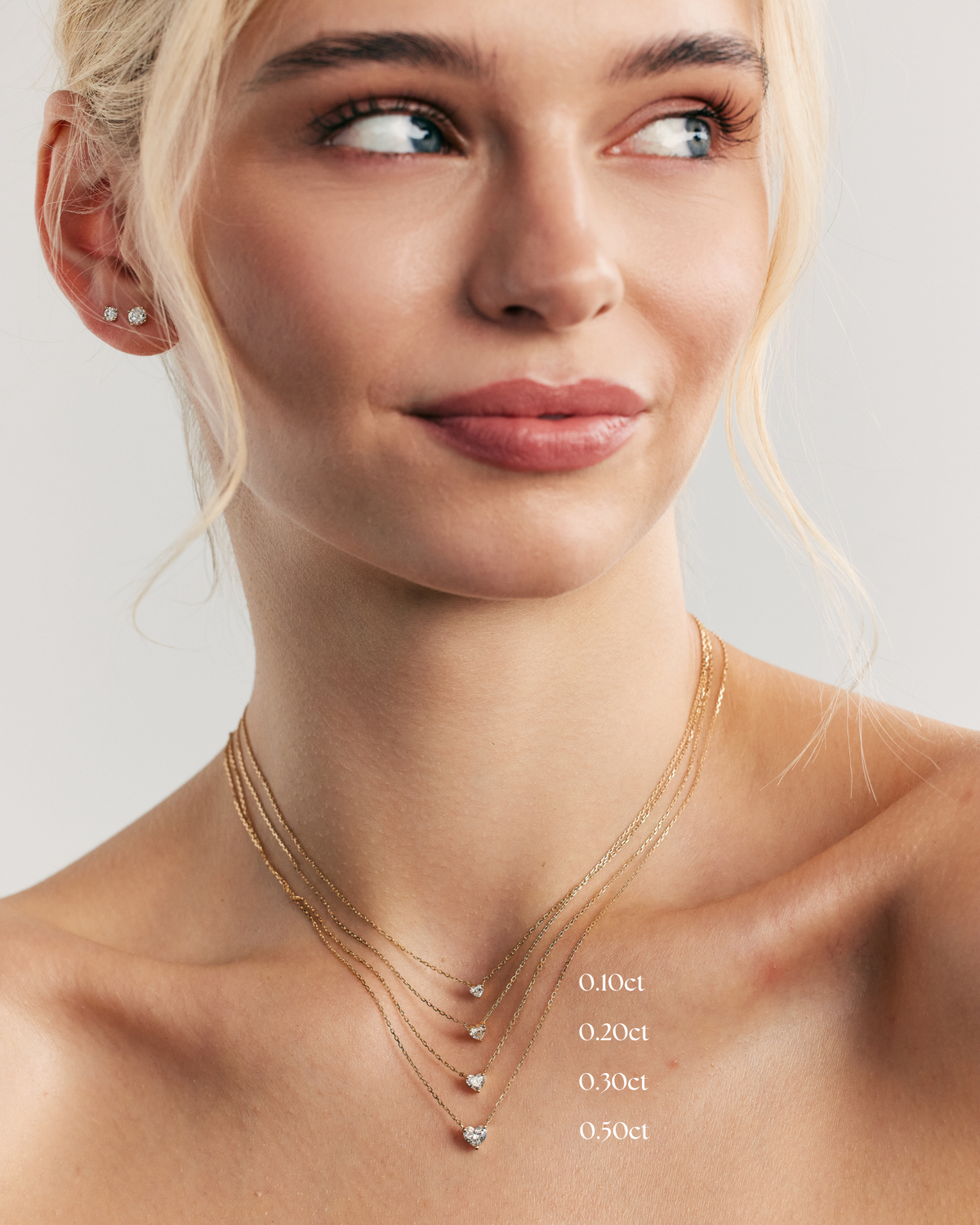 Solitaire Prong Diamant Halskæde | Hjerte
