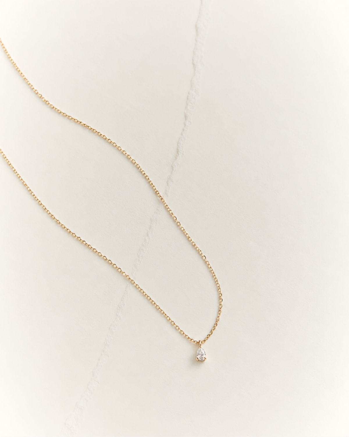 Solitaire Prong Diamant Halskæde | Dråbe