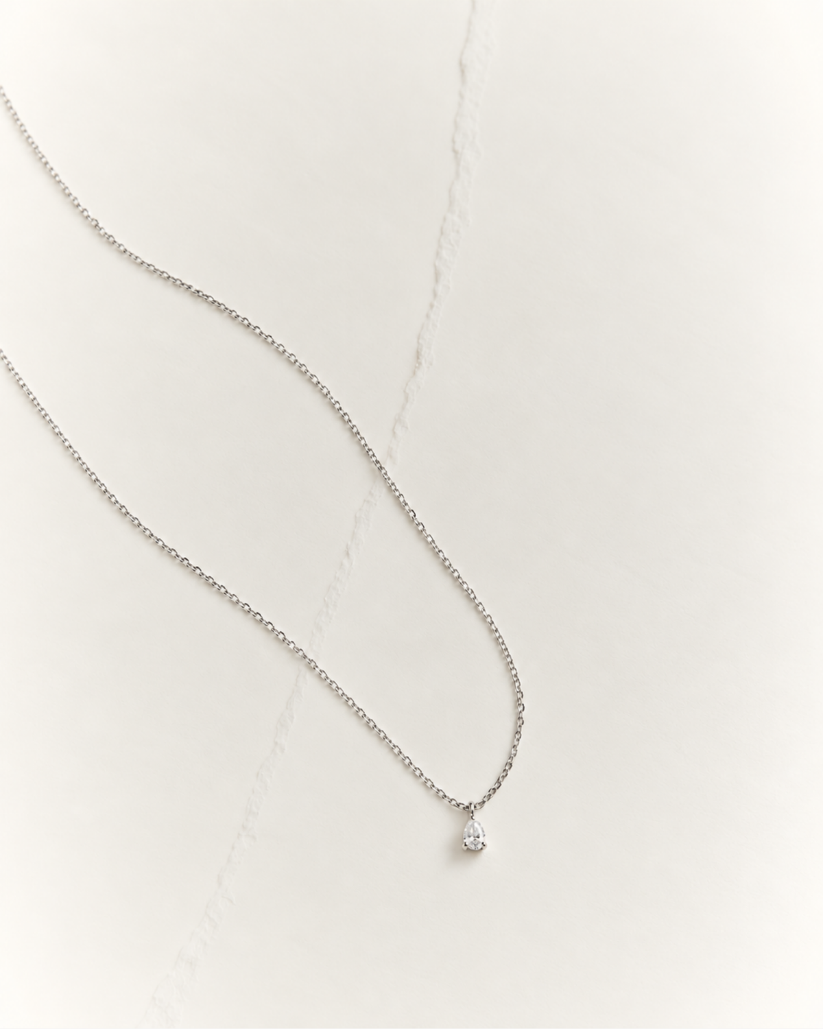 Solitaire Prong Diamant Halskæde | Dråbe