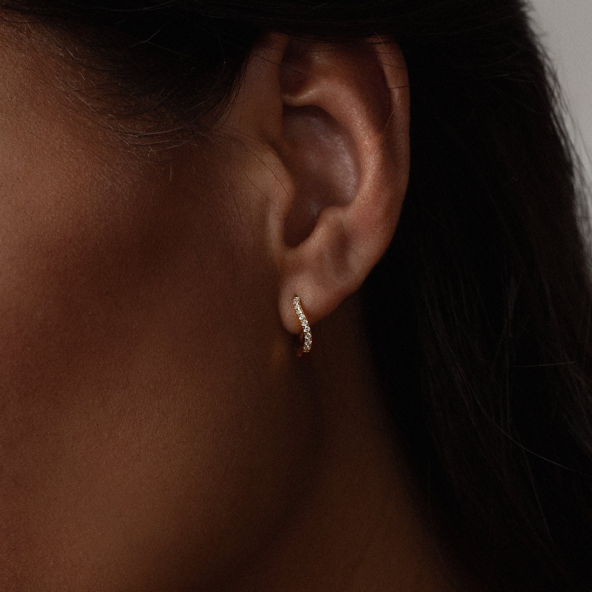 Wave Diamant Hoops | 18K Hvidguld